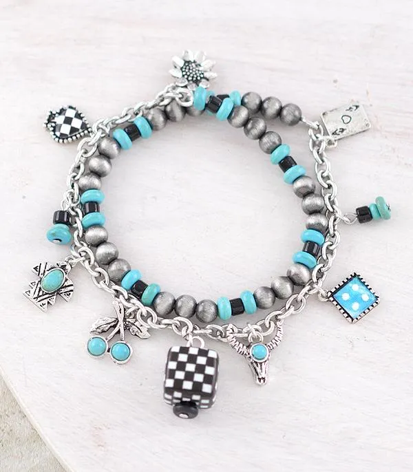 YKT Bracelets Western Charm Checkered Beaded Bracelet