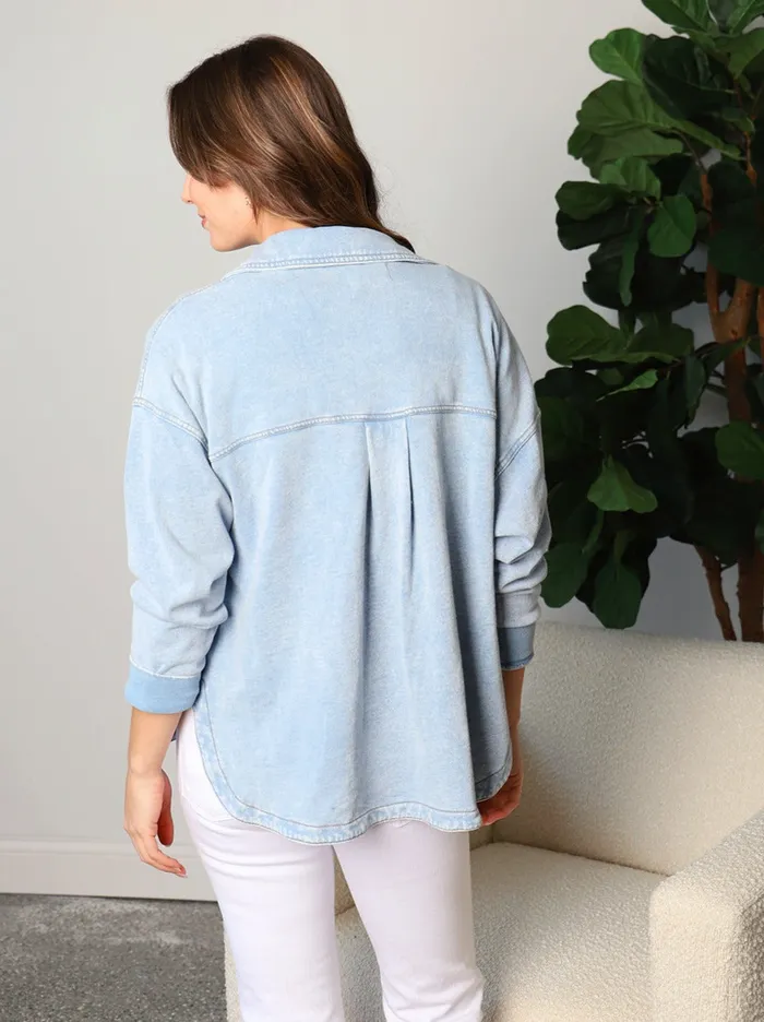 Z Supply All Day Knit Denim Shacket Z Supply Necklaces