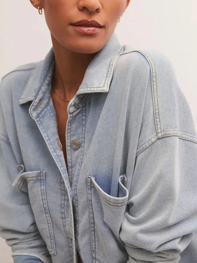 Z Supply All Day Knit Denim Shacket Z Supply Necklaces
