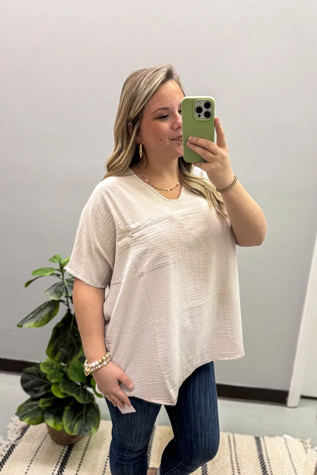Zenana Everyday Chic Top Sand Beige Earrings